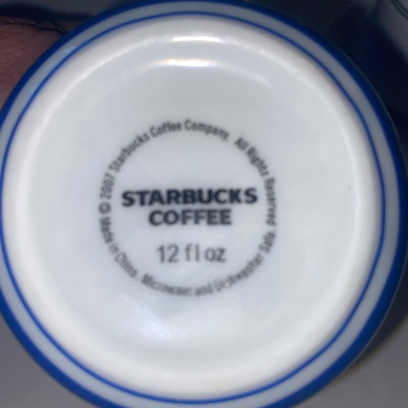 Retired Starbucks 2007 Retro Striped Diner 12 oz Cups Set Of 2 - Picture 4 of 7